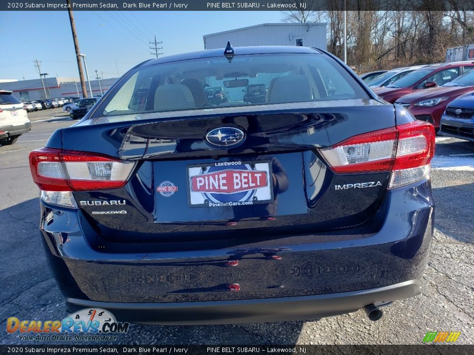 2020 Subaru Impreza Premium Sedan Dark Blue Pearl / Ivory Photo #5