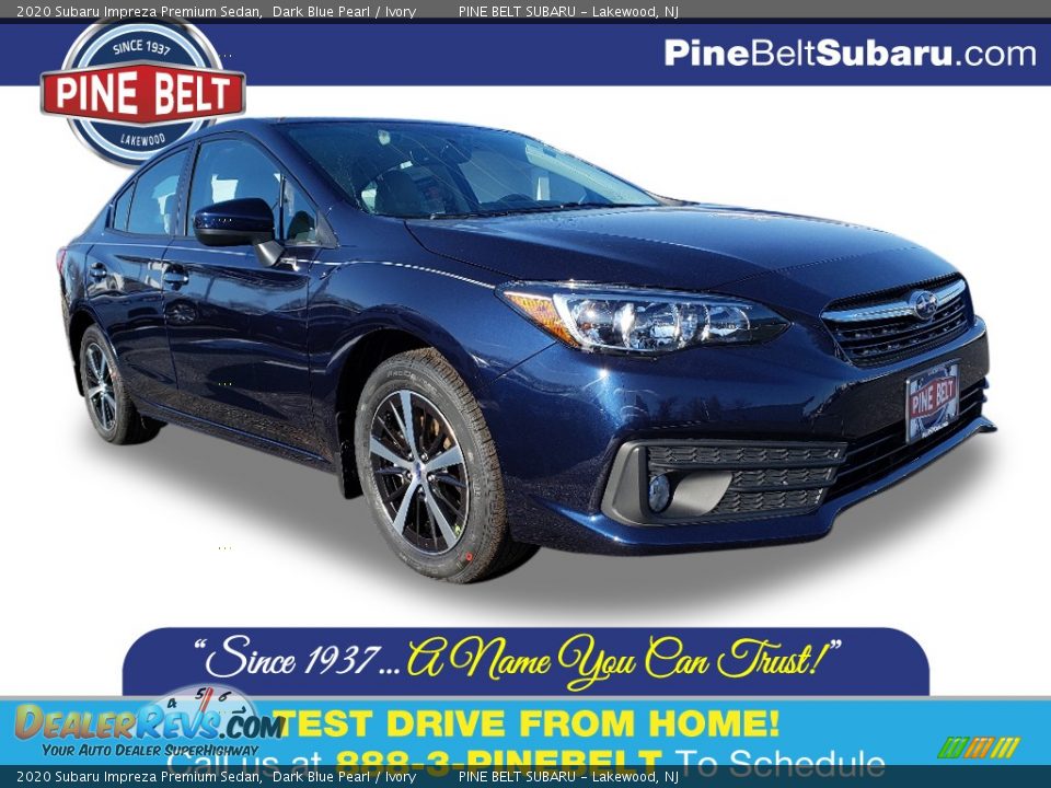2020 Subaru Impreza Premium Sedan Dark Blue Pearl / Ivory Photo #1