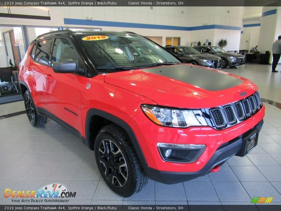 2019 Jeep Compass Trailhawk 4x4 Spitfire Orange / Black/Ruby Photo #3