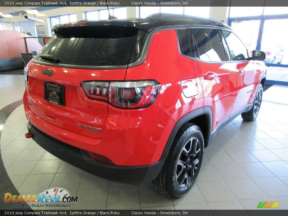 2019 Jeep Compass Trailhawk 4x4 Spitfire Orange / Black/Ruby Photo #7