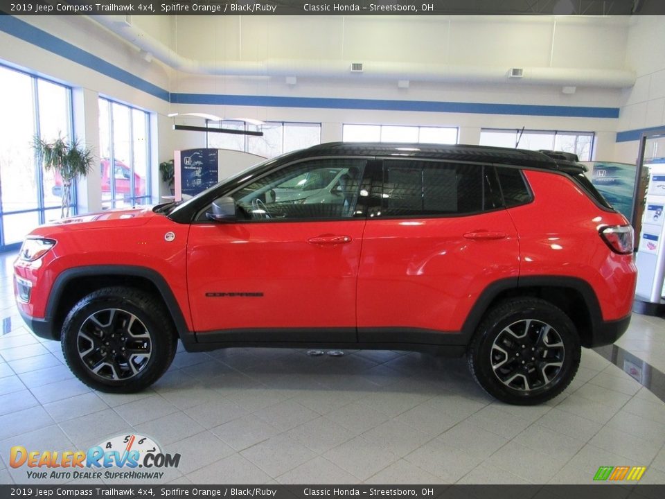 2019 Jeep Compass Trailhawk 4x4 Spitfire Orange / Black/Ruby Photo #11