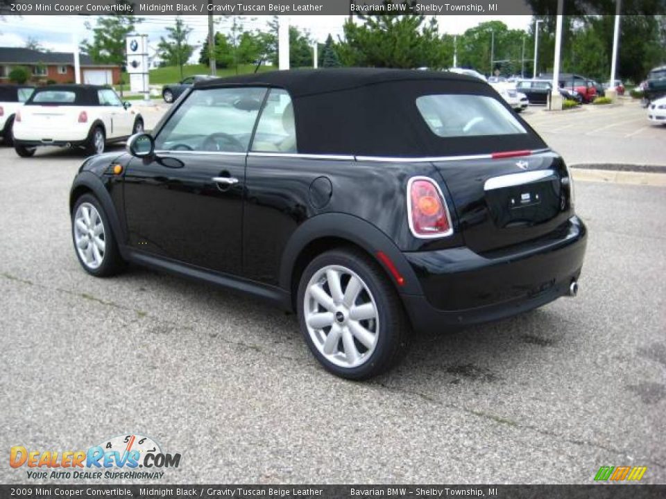 2009 Mini Cooper Convertible Midnight Black / Gravity Tuscan Beige Leather Photo #3