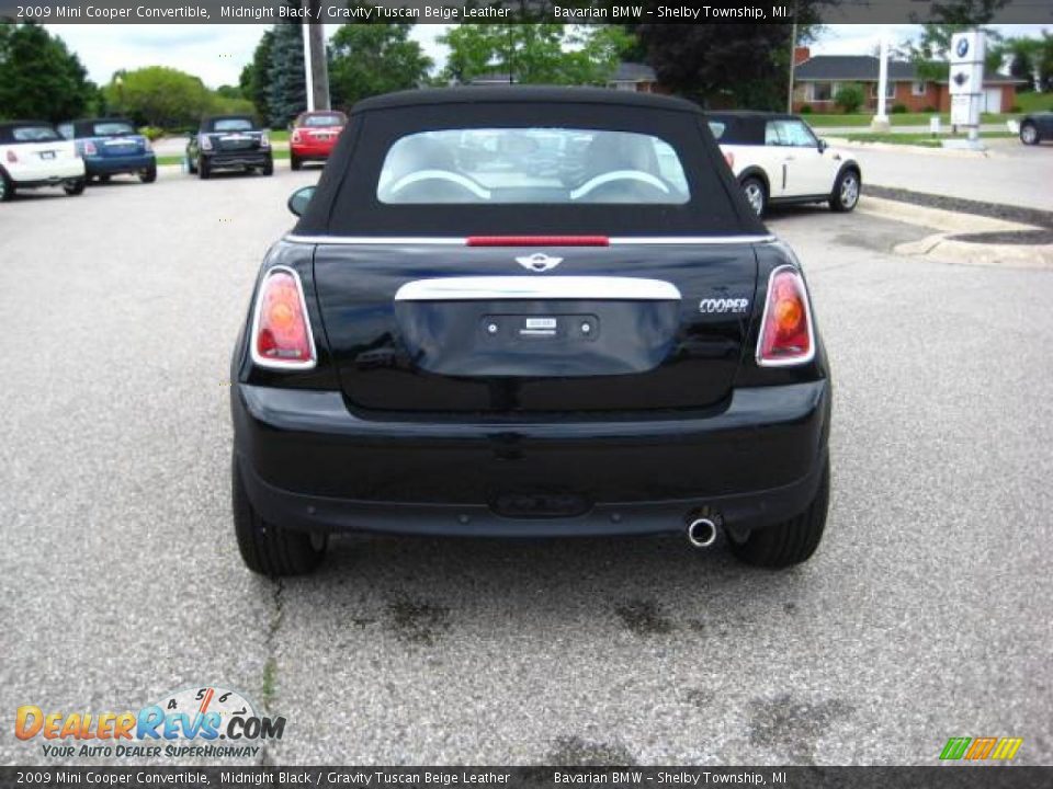 2009 Mini Cooper Convertible Midnight Black / Gravity Tuscan Beige Leather Photo #4