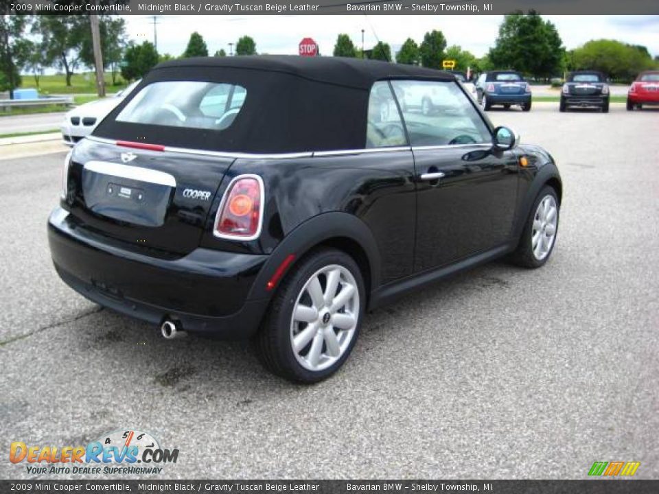 2009 Mini Cooper Convertible Midnight Black / Gravity Tuscan Beige Leather Photo #5