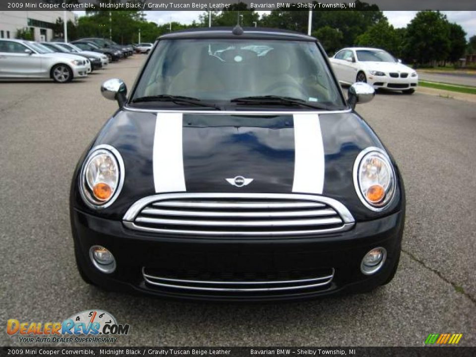 2009 Mini Cooper Convertible Midnight Black / Gravity Tuscan Beige Leather Photo #8