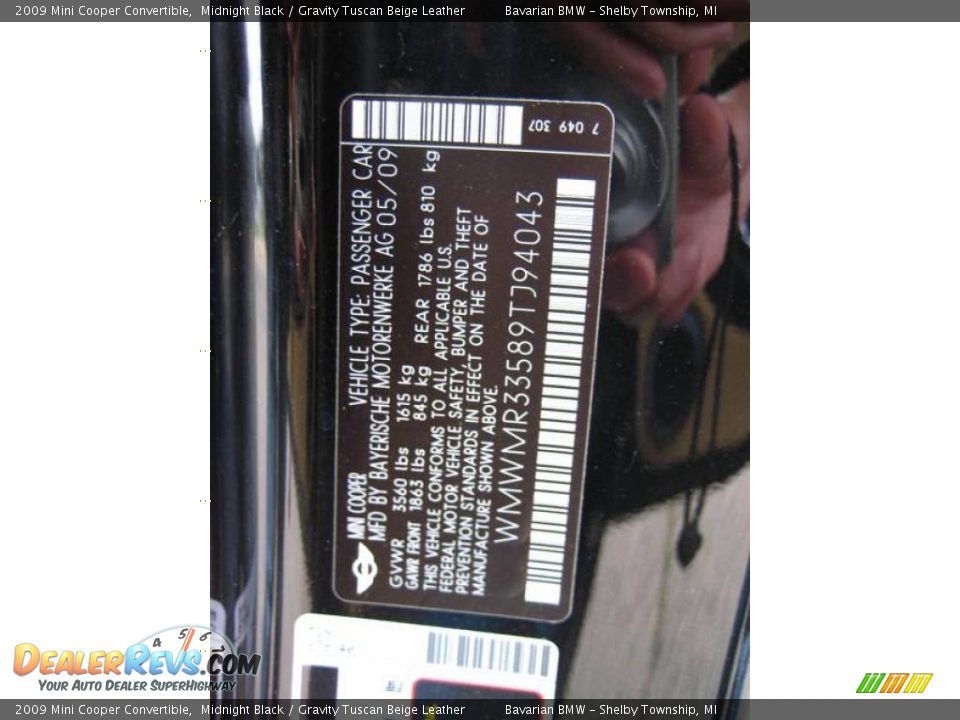 2009 Mini Cooper Convertible Midnight Black / Gravity Tuscan Beige Leather Photo #12