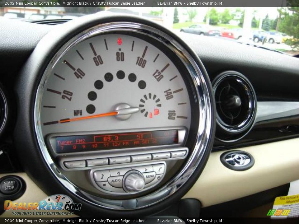 2009 Mini Cooper Convertible Midnight Black / Gravity Tuscan Beige Leather Photo #13