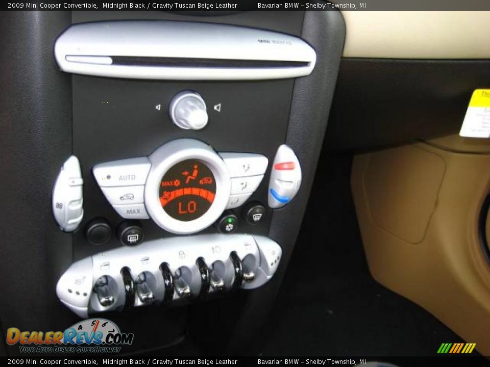 2009 Mini Cooper Convertible Midnight Black / Gravity Tuscan Beige Leather Photo #14
