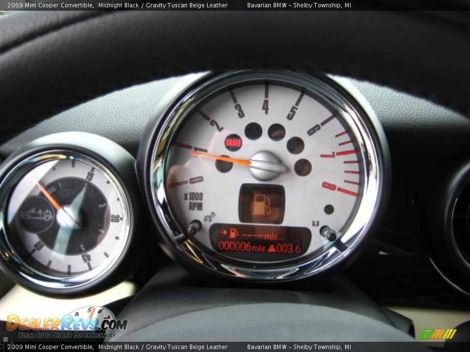 2009 Mini Cooper Convertible Midnight Black / Gravity Tuscan Beige Leather Photo #17