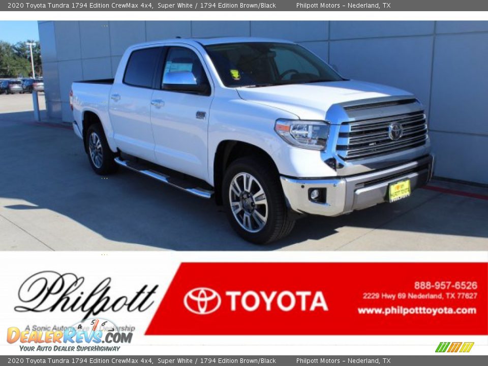 2020 Toyota Tundra 1794 Edition CrewMax 4x4 Super White / 1794 Edition Brown/Black Photo #1