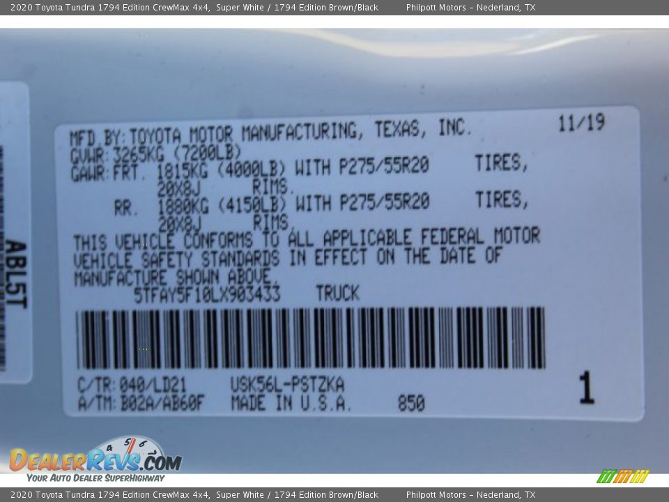 2020 Toyota Tundra 1794 Edition CrewMax 4x4 Super White / 1794 Edition Brown/Black Photo #26