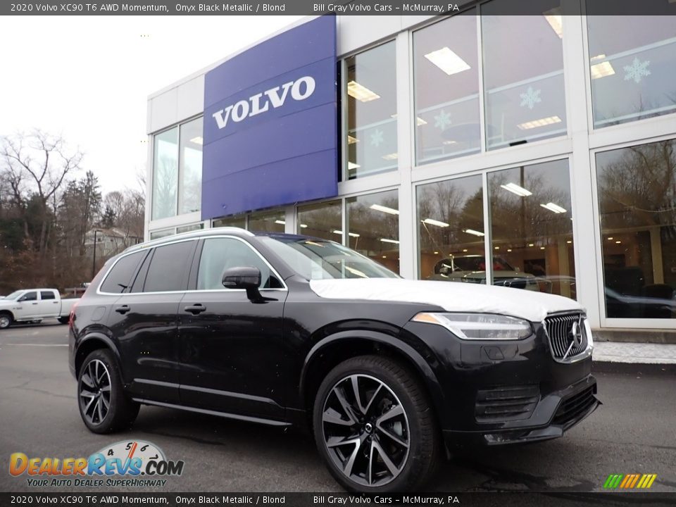 2020 Volvo XC90 T6 AWD Momentum Onyx Black Metallic / Blond Photo #1