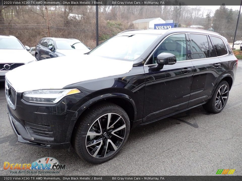 2020 Volvo XC90 T6 AWD Momentum Onyx Black Metallic / Blond Photo #5