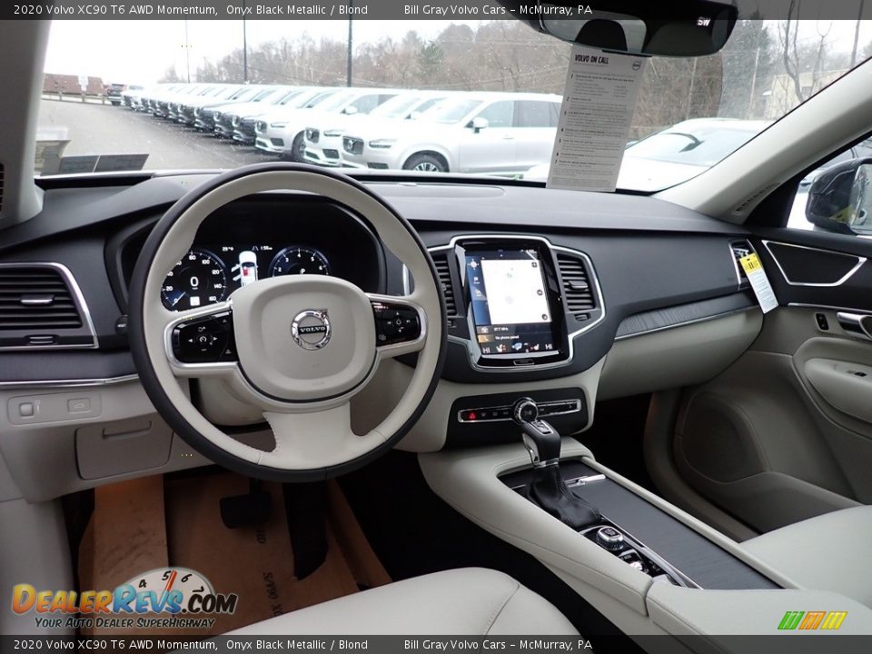 2020 Volvo XC90 T6 AWD Momentum Onyx Black Metallic / Blond Photo #9
