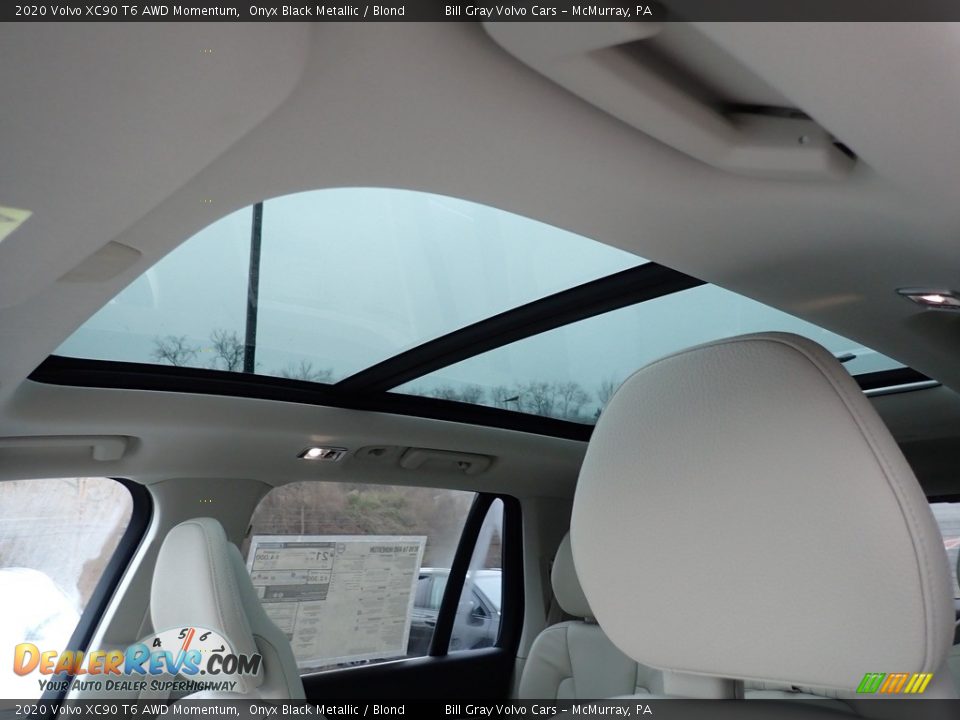 2020 Volvo XC90 T6 AWD Momentum Onyx Black Metallic / Blond Photo #12