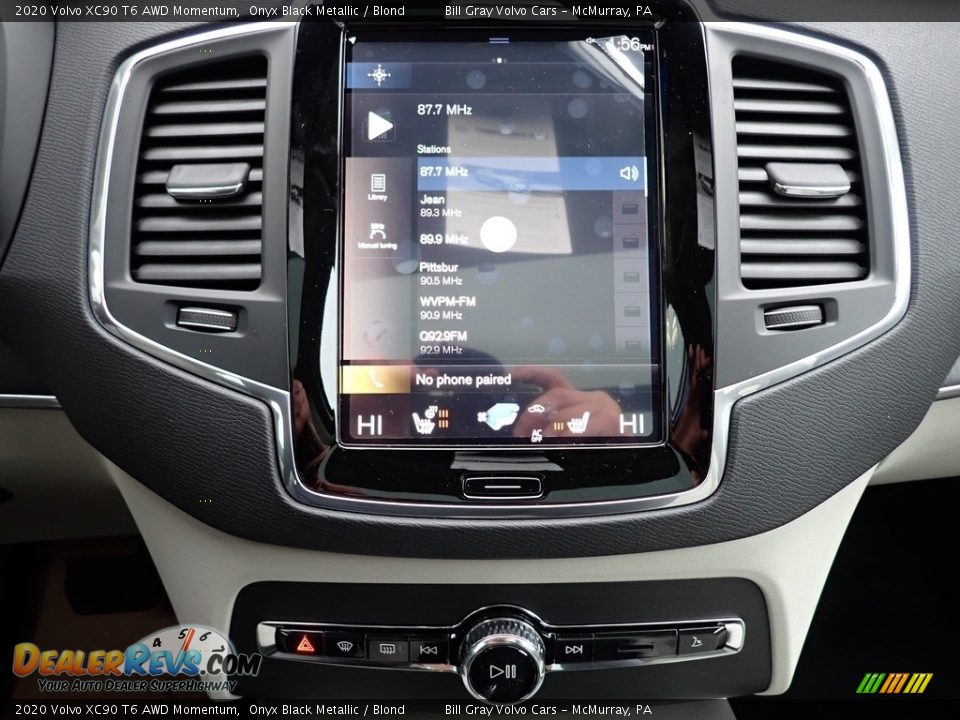 2020 Volvo XC90 T6 AWD Momentum Onyx Black Metallic / Blond Photo #15