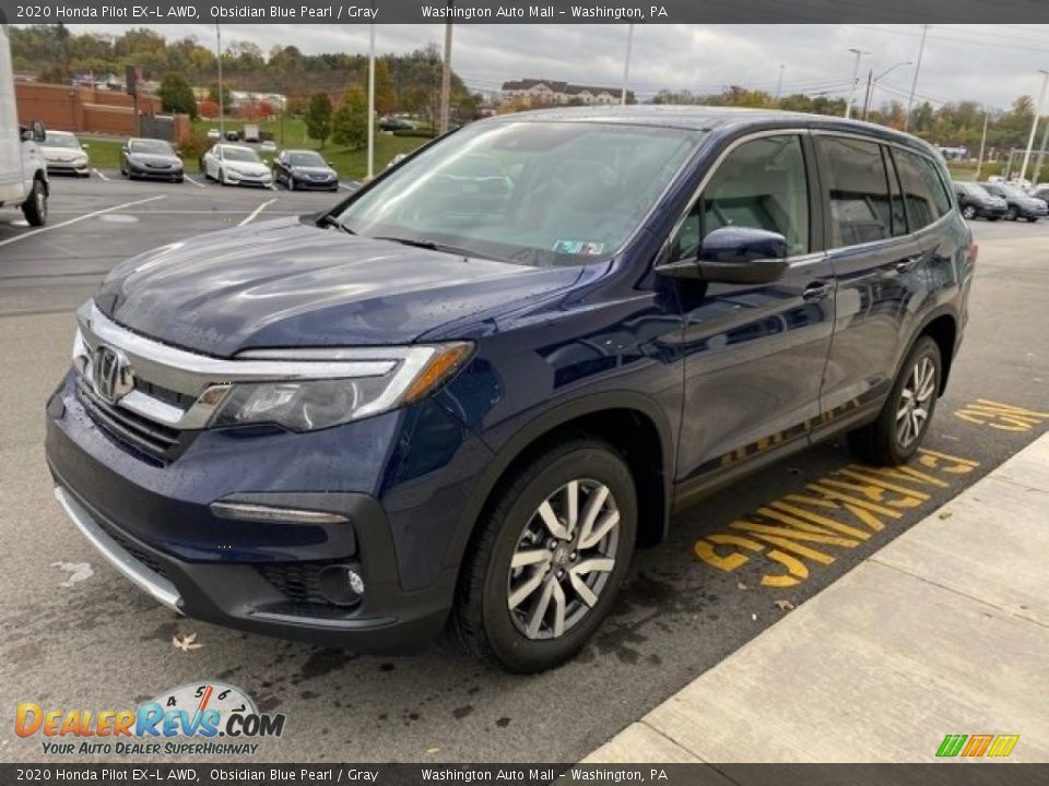 2020 Honda Pilot EX-L AWD Obsidian Blue Pearl / Gray Photo #4