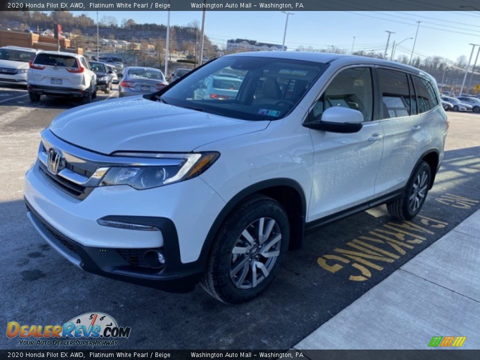 2020 Honda Pilot EX AWD Platinum White Pearl / Beige Photo #4