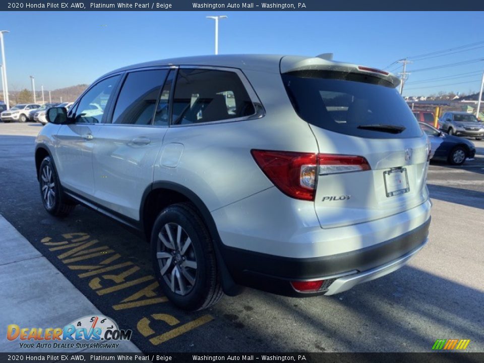 2020 Honda Pilot EX AWD Platinum White Pearl / Beige Photo #5