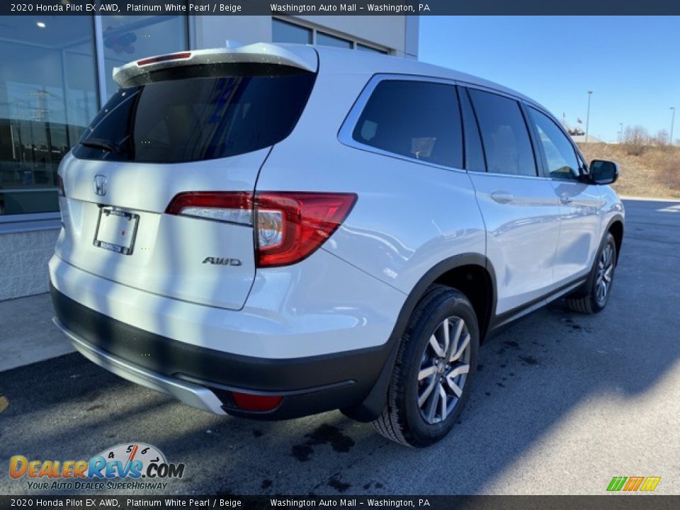 2020 Honda Pilot EX AWD Platinum White Pearl / Beige Photo #7