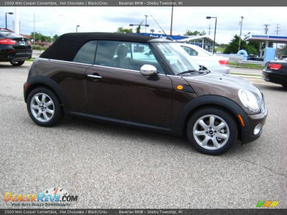 2009 Mini Cooper Convertible Hot Chocolate / Black/Grey Photo #6