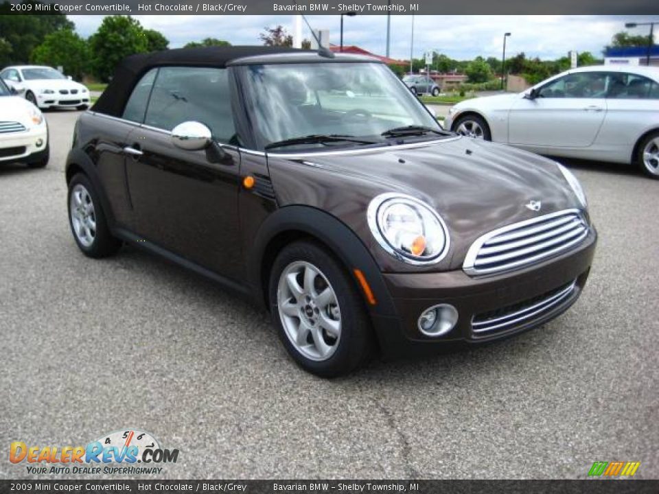 2009 Mini Cooper Convertible Hot Chocolate / Black/Grey Photo #7
