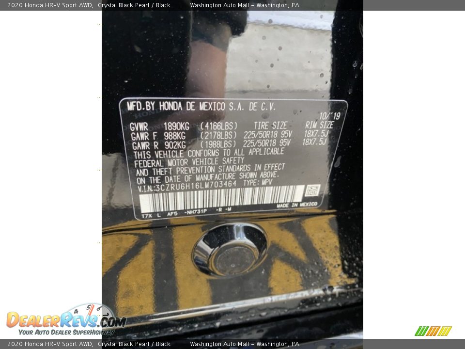 2020 Honda HR-V Sport AWD Crystal Black Pearl / Black Photo #9