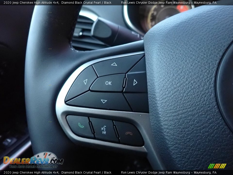 2020 Jeep Cherokee High Altitude 4x4 Diamond Black Crystal Pearl / Black Photo #14
