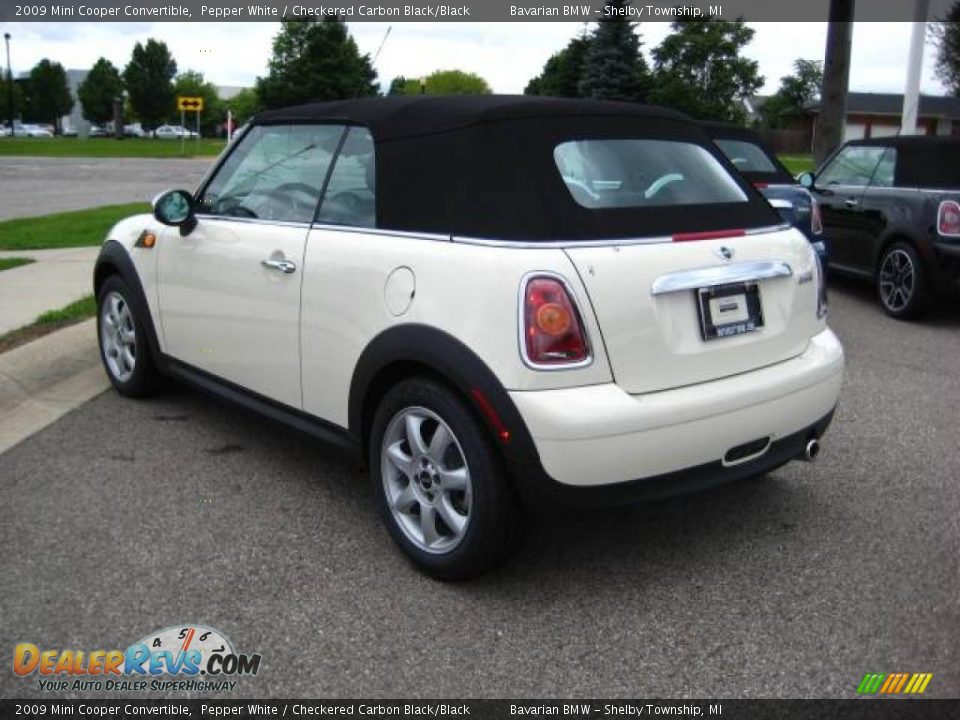 2009 Mini Cooper Convertible Pepper White / Checkered Carbon Black/Black Photo #3