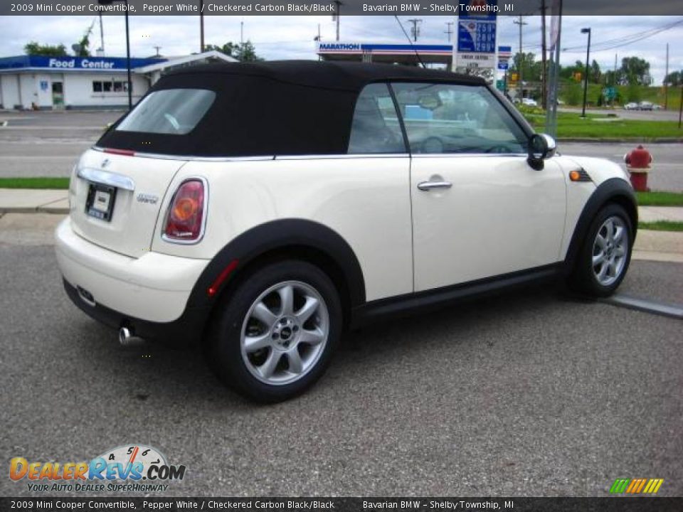 2009 Mini Cooper Convertible Pepper White / Checkered Carbon Black/Black Photo #5