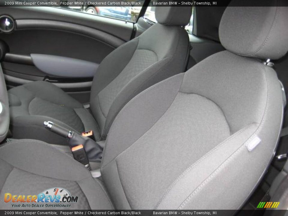 2009 Mini Cooper Convertible Pepper White / Checkered Carbon Black/Black Photo #10