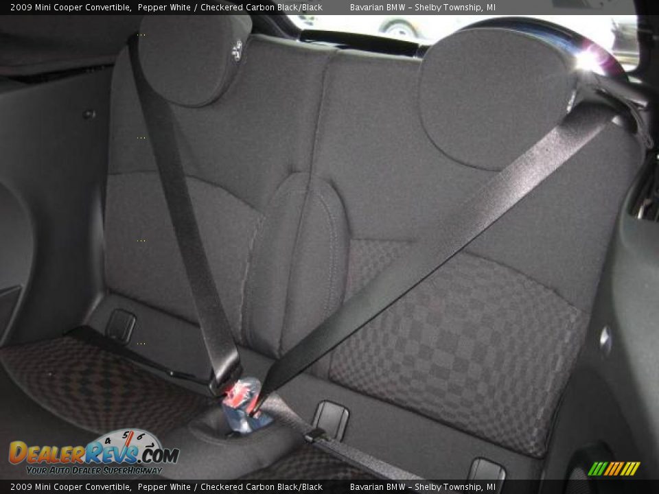 2009 Mini Cooper Convertible Pepper White / Checkered Carbon Black/Black Photo #11