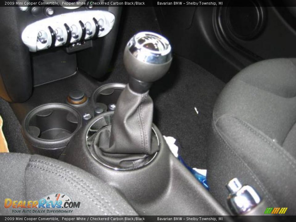 2009 Mini Cooper Convertible Pepper White / Checkered Carbon Black/Black Photo #14