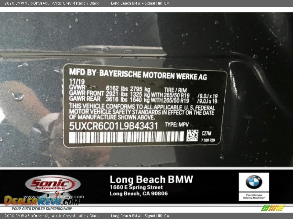 2020 BMW X5 xDrive40i Arctic Grey Metallic / Black Photo #11