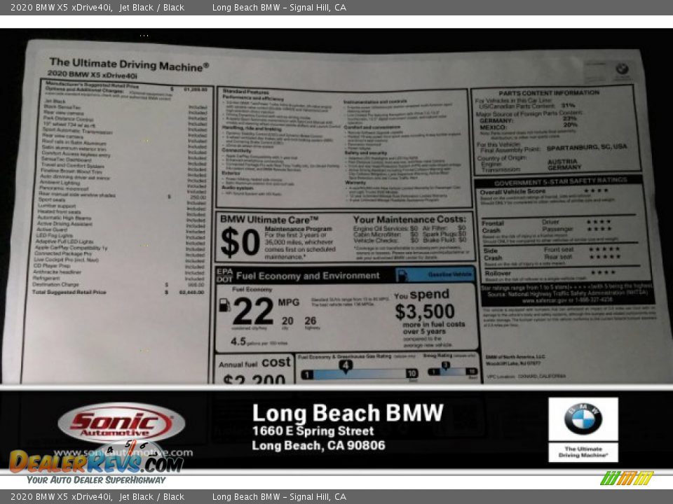 2020 BMW X5 xDrive40i Jet Black / Black Photo #10