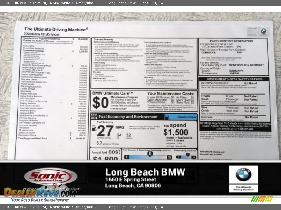 2020 BMW X2 sDrive28i Alpine White / Oyster/Black Photo #10