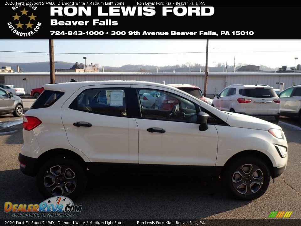 2020 Ford EcoSport S 4WD Diamond White / Medium Light Stone Photo #1