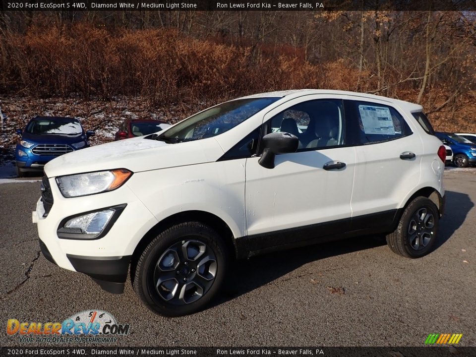 2020 Ford EcoSport S 4WD Diamond White / Medium Light Stone Photo #7
