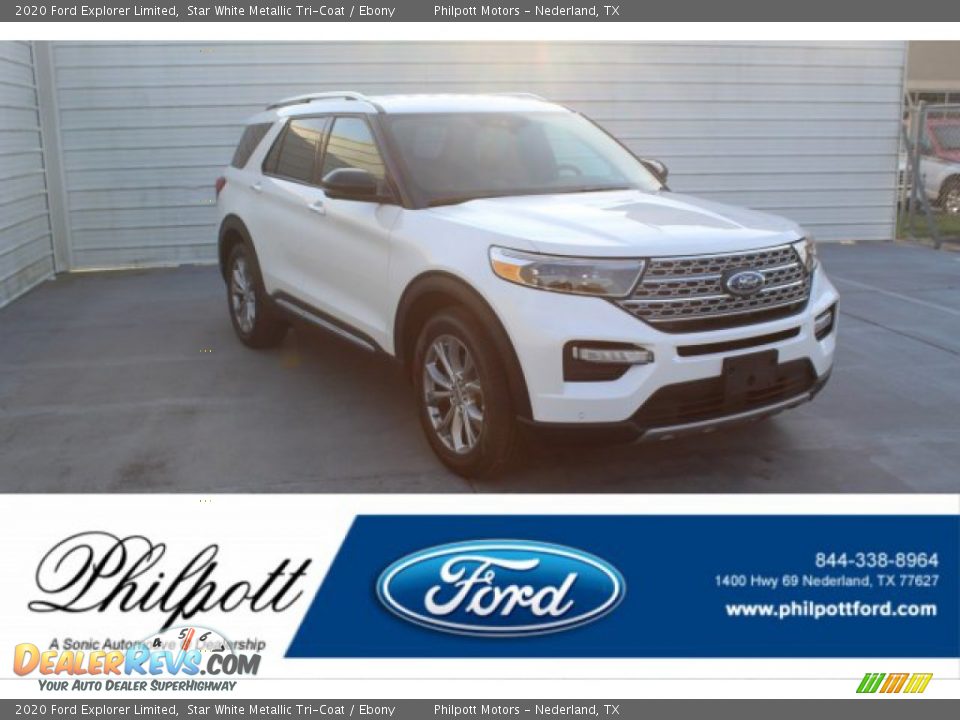 2020 Ford Explorer Limited Star White Metallic Tri-Coat / Ebony Photo #1
