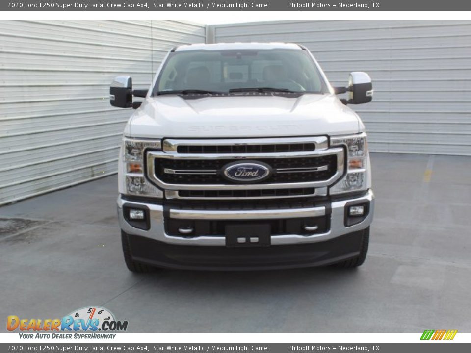 2020 Ford F250 Super Duty Lariat Crew Cab 4x4 Star White Metallic / Medium Light Camel Photo #3