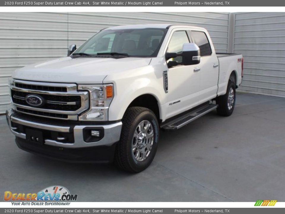 2020 Ford F250 Super Duty Lariat Crew Cab 4x4 Star White Metallic / Medium Light Camel Photo #4