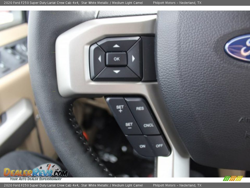 2020 Ford F250 Super Duty Lariat Crew Cab 4x4 Star White Metallic / Medium Light Camel Photo #14