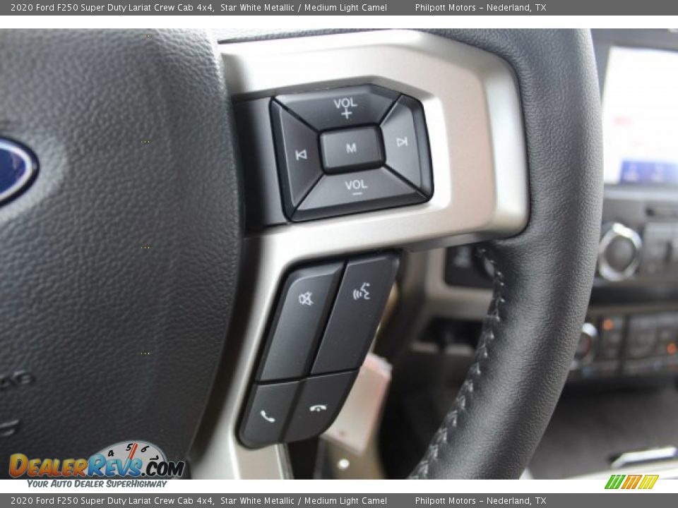 2020 Ford F250 Super Duty Lariat Crew Cab 4x4 Star White Metallic / Medium Light Camel Photo #15