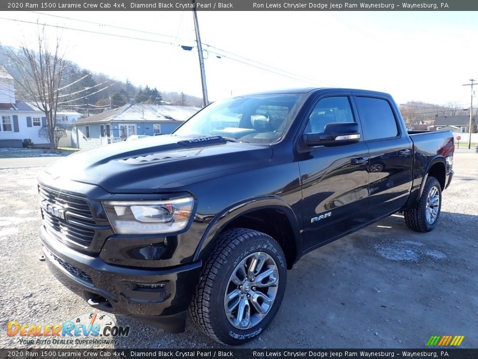2020 Ram 1500 Laramie Crew Cab 4x4 Diamond Black Crystal Pearl / Black Photo #1