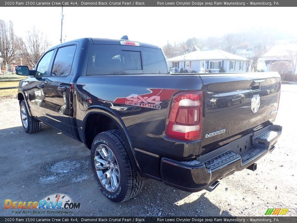 2020 Ram 1500 Laramie Crew Cab 4x4 Diamond Black Crystal Pearl / Black Photo #3