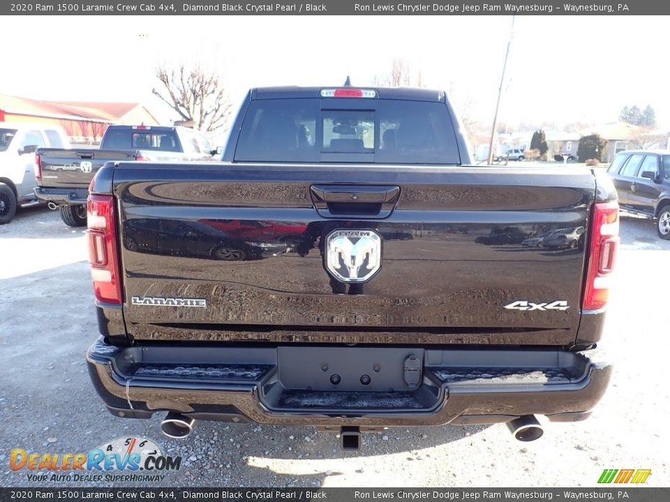 2020 Ram 1500 Laramie Crew Cab 4x4 Diamond Black Crystal Pearl / Black Photo #4