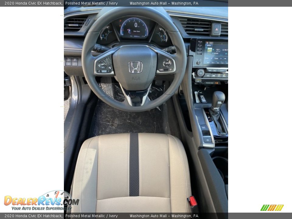 2020 Honda Civic EX Hatchback Polished Metal Metallic / Ivory Photo #13