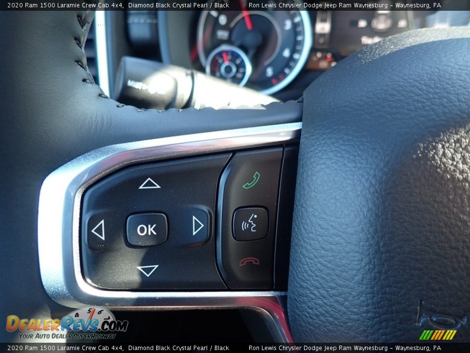2020 Ram 1500 Laramie Crew Cab 4x4 Diamond Black Crystal Pearl / Black Photo #20