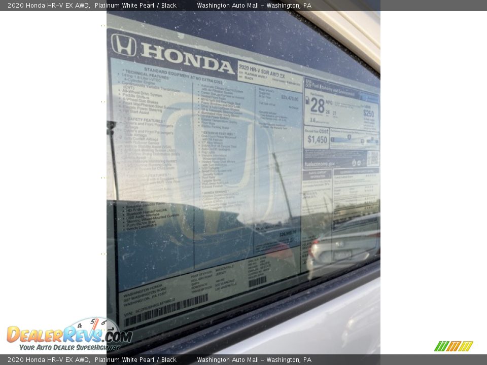 2020 Honda HR-V EX AWD Platinum White Pearl / Black Photo #15