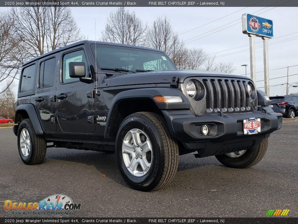 2020 Jeep Wrangler Unlimited Sport 4x4 Granite Crystal Metallic / Black Photo #1